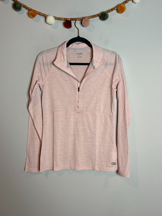 Outdoor Research Tops - Outdoor Research blush pink wool blend half zip pullover